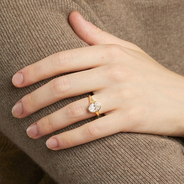 Minerva Pear Solitaire Ring