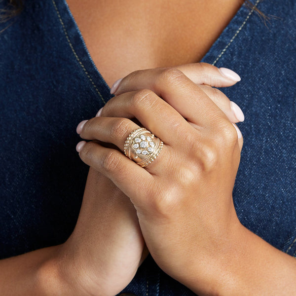 English Daisy Etruscan Ring