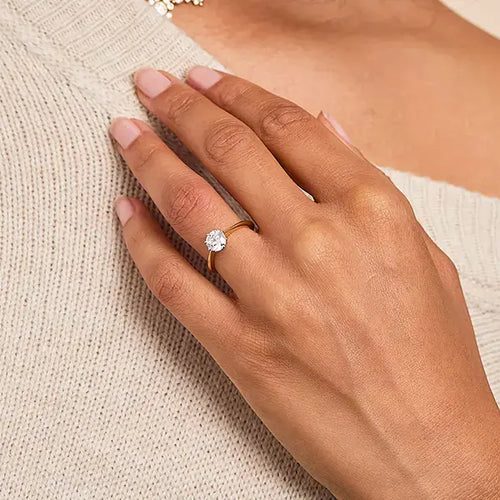 Amas Solitaire Ring - Round