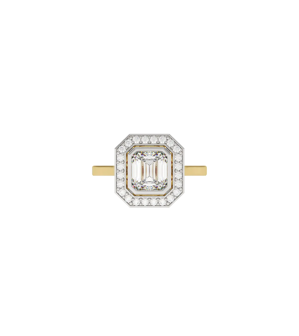 14ct Yellow Gold and Platinum--Lab grown diamonds--Decide Ring Size Later, 14ct Yellow Gold and Platinum--Lab grown diamonds--Know The Ring Size,