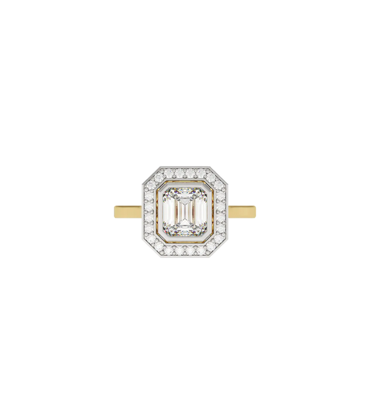 14ct Yellow Gold and Platinum--Lab grown diamonds--Decide Ring Size Later, 14ct Yellow Gold and Platinum--Lab grown diamonds--Know The Ring Size,