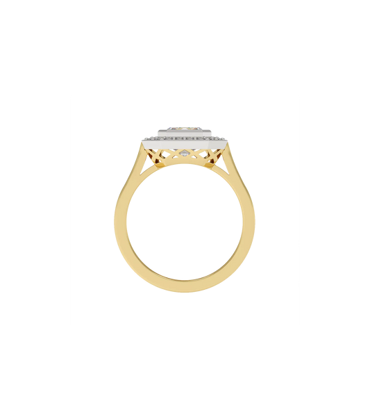 14ct Yellow Gold and Platinum--Lab grown diamonds--Decide Ring Size Later, 14ct Yellow Gold and Platinum--Lab grown diamonds--Know The Ring Size,