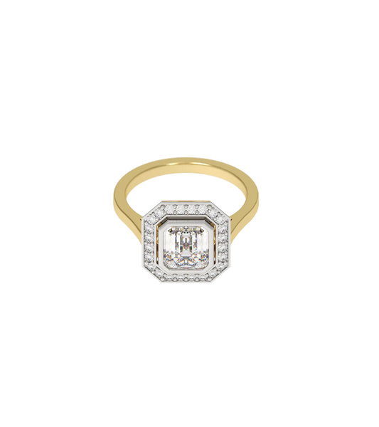 14ct Yellow Gold and Platinum--Lab grown diamonds--Decide Ring Size Later, 14ct Yellow Gold and Platinum--Lab grown diamonds--Know The Ring Size,