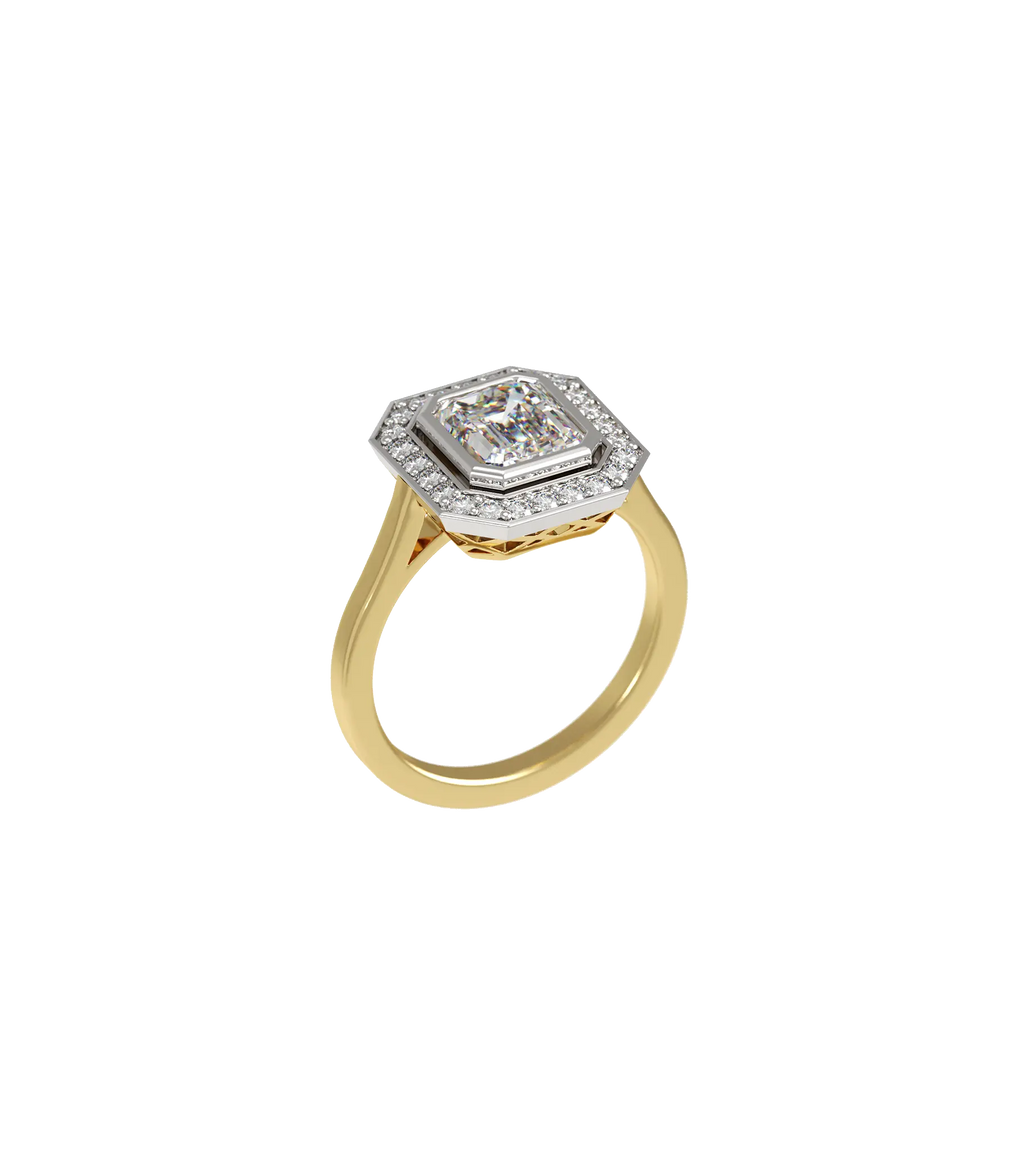 14ct Yellow Gold and Platinum--Lab grown diamonds--Decide Ring Size Later, 14ct Yellow Gold and Platinum--Lab grown diamonds--Know The Ring Size,