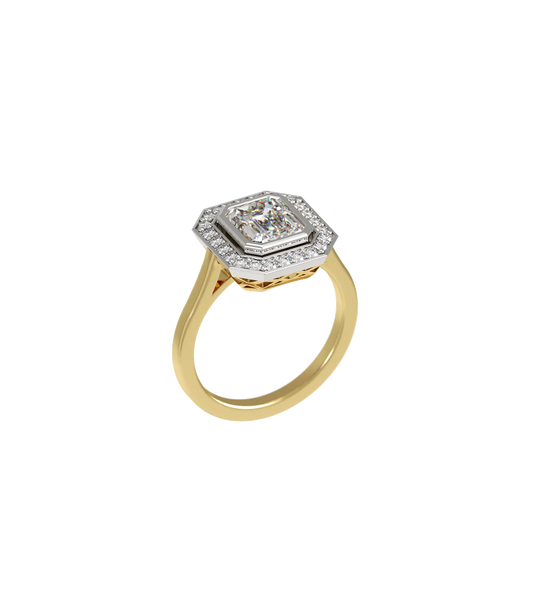 14ct Yellow Gold and Platinum--Lab grown diamonds--Decide Ring Size Later, 14ct Yellow Gold and Platinum--Lab grown diamonds--Know The Ring Size,