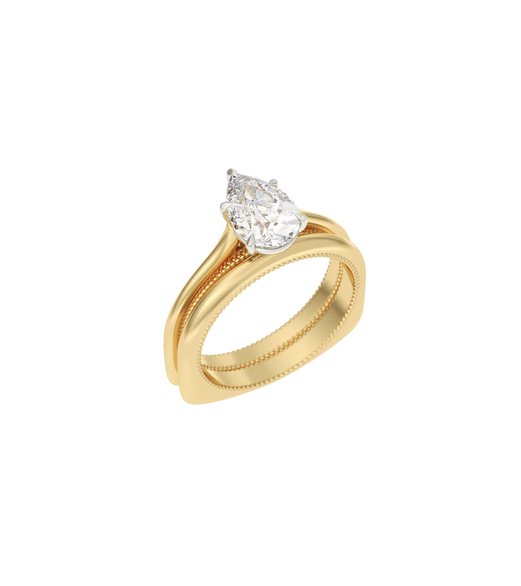 Audley Solitaire Ring - Pear-cut