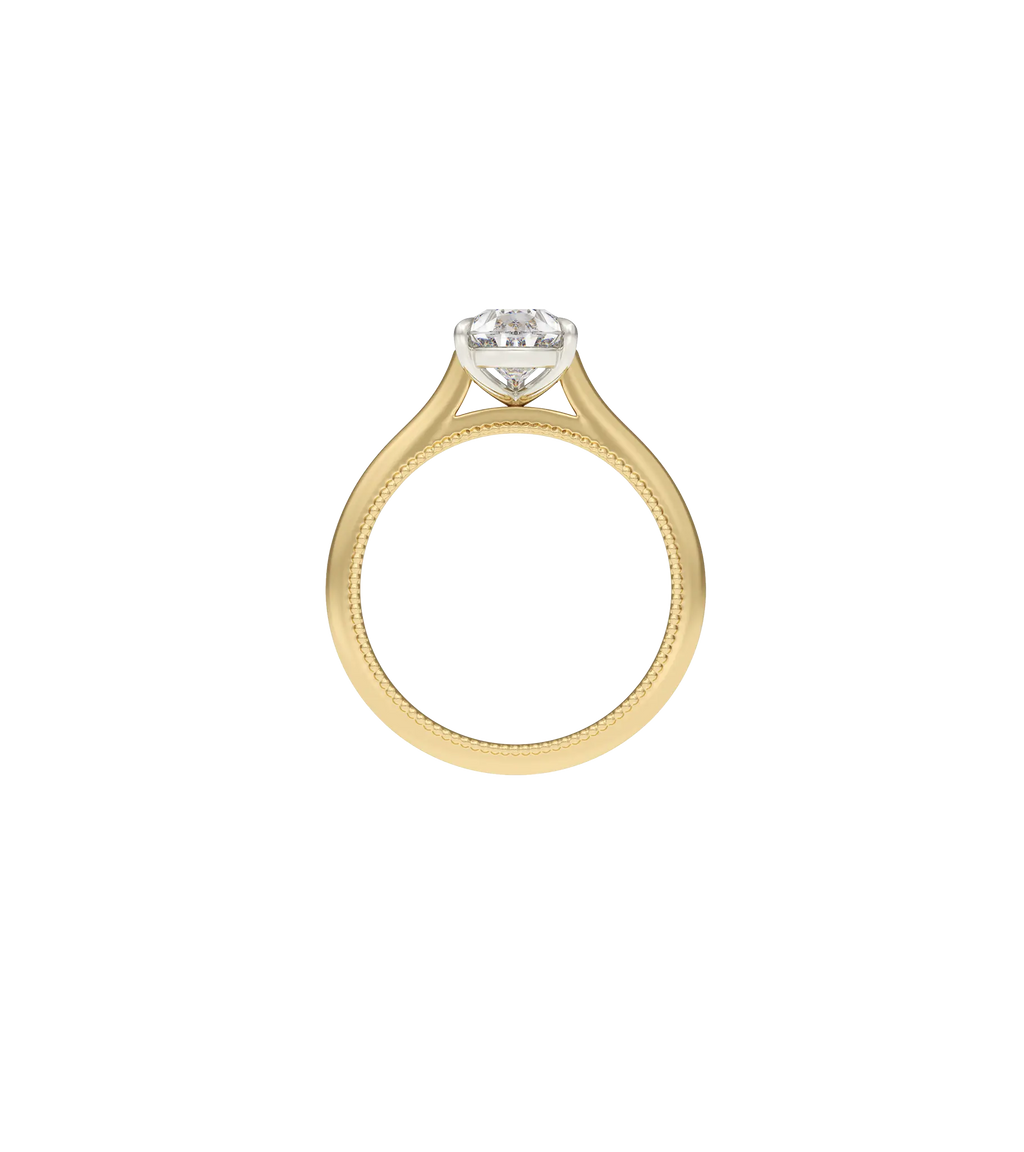 14ct Yellow Gold and Platinum--5 claws--Normal ring band,