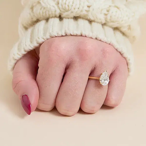 Audley Solitaire Ring - Pear-cut