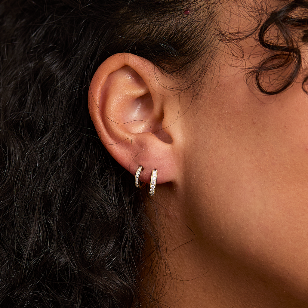 Yellow Gold Cora Hoops Earrings for Women | Lylies 