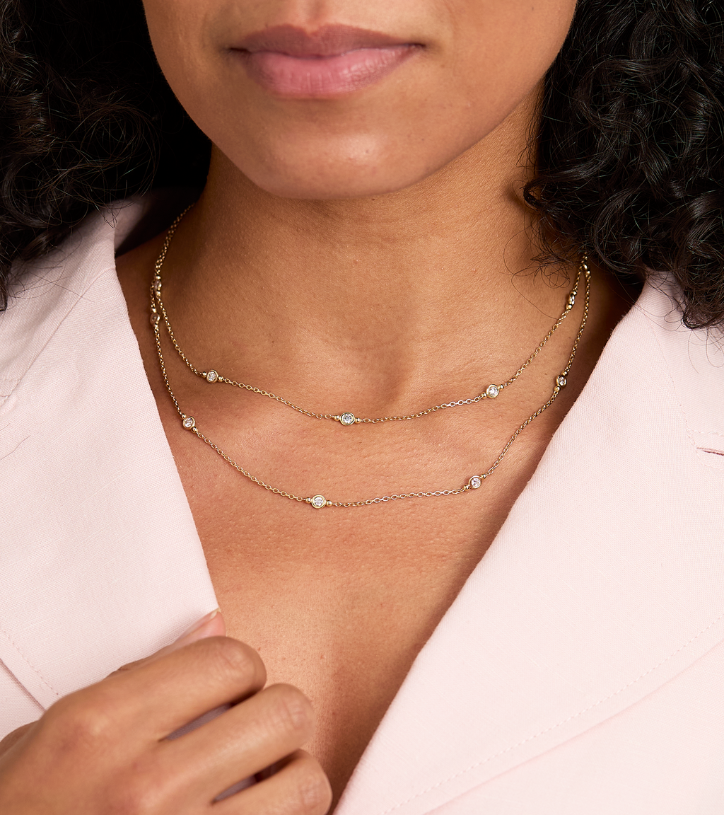 Double Celeste Diamond Necklace