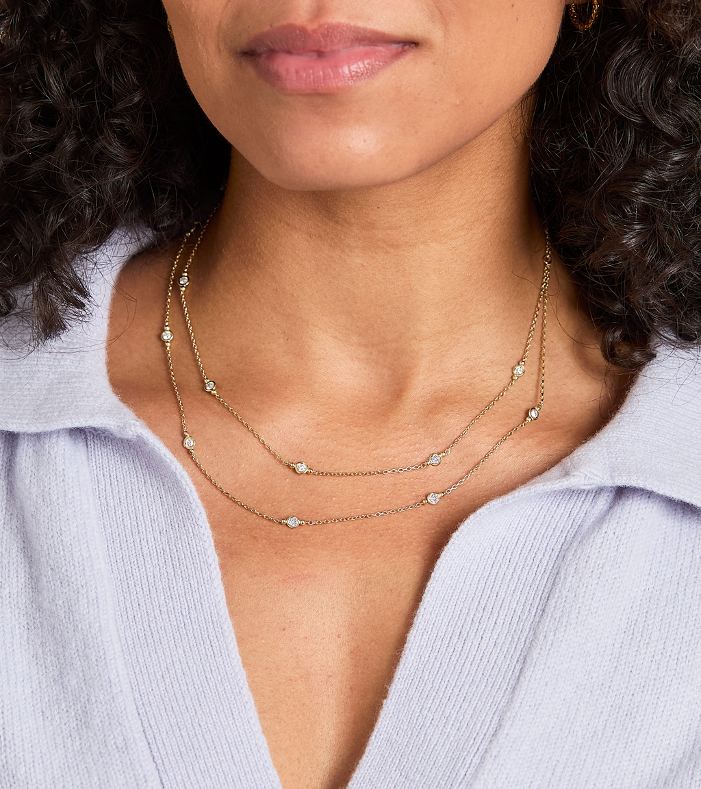 Double Celeste Diamond Necklace