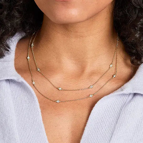 Double Celeste Diamond Necklace