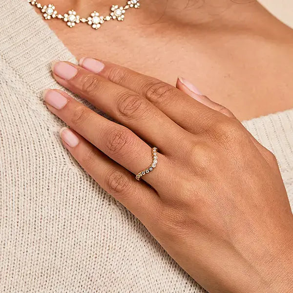 Freyr Shaped Diamond Ring