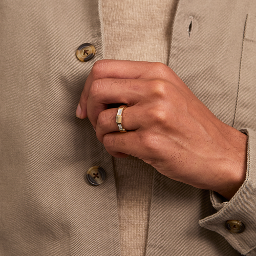 Men's Jigsaw Ring - Half Diamond