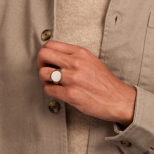 Pan Signet Engagement Ring