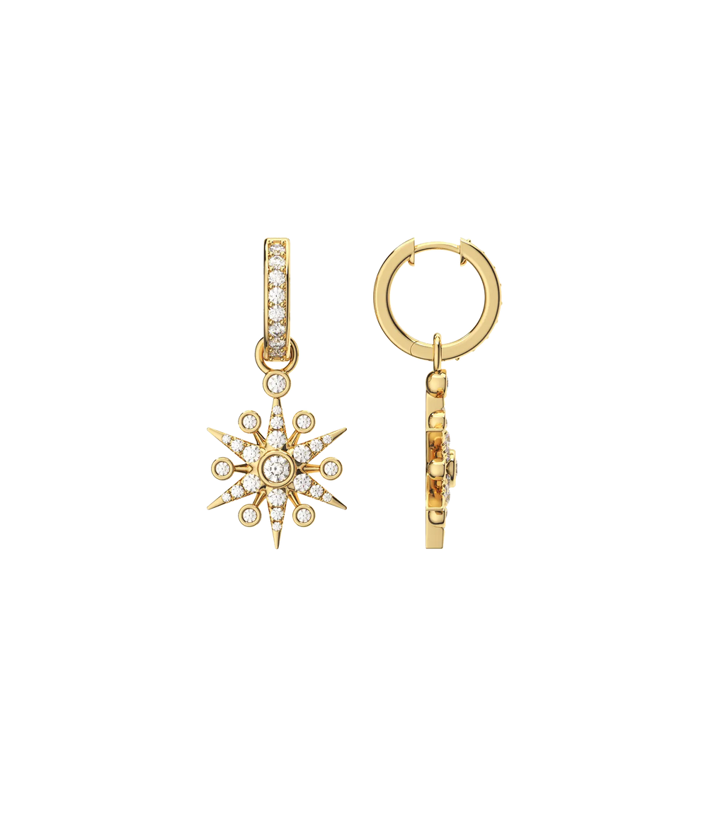 14ct Yellow Gold--Ezili hoops and drops [1.19ct],