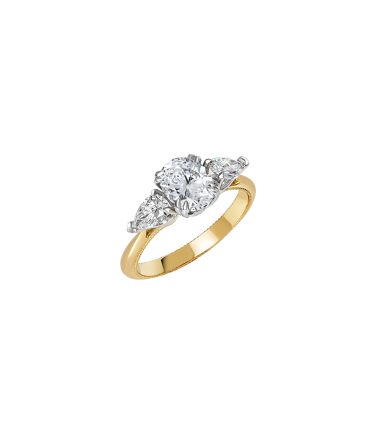 18ct Yellow Gold and Platinum--Lab Grown Diamonds--Decide Ring Size Later,  18ct Yellow Gold and Platinum--Lab Grown Diamonds--Know The Ring Size, 