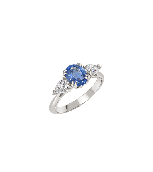 Platinum--Sapphire and Lab Grown Diamonds--Decide Ring Size Later,  Platinum--Sapphire and Lab grown Diamonds--Know The Ring Size,
