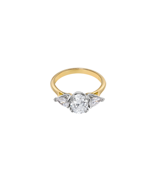 18ct Yellow Gold and Platinum--Lab Grown Diamonds--Decide Ring Size Later,  18ct Yellow Gold and Platinum--Lab Grown Diamonds--Know The Ring Size, 