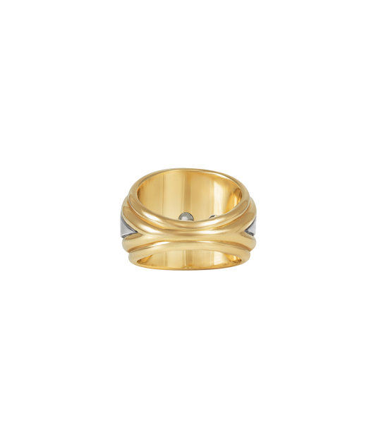 14ct Yellow Gold and Platinum--Decide Ring Size Later, 14ct Yellow Gold and Platinum--Know The Ring Size