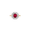 14ct Yellow Gold and Platinum--Ruby and lab grown diamonds--Decide Ring Size Later, 14ct Yellow Gold and Platinum--Ruby and lab grown diamonds--Know The Ring Size, 