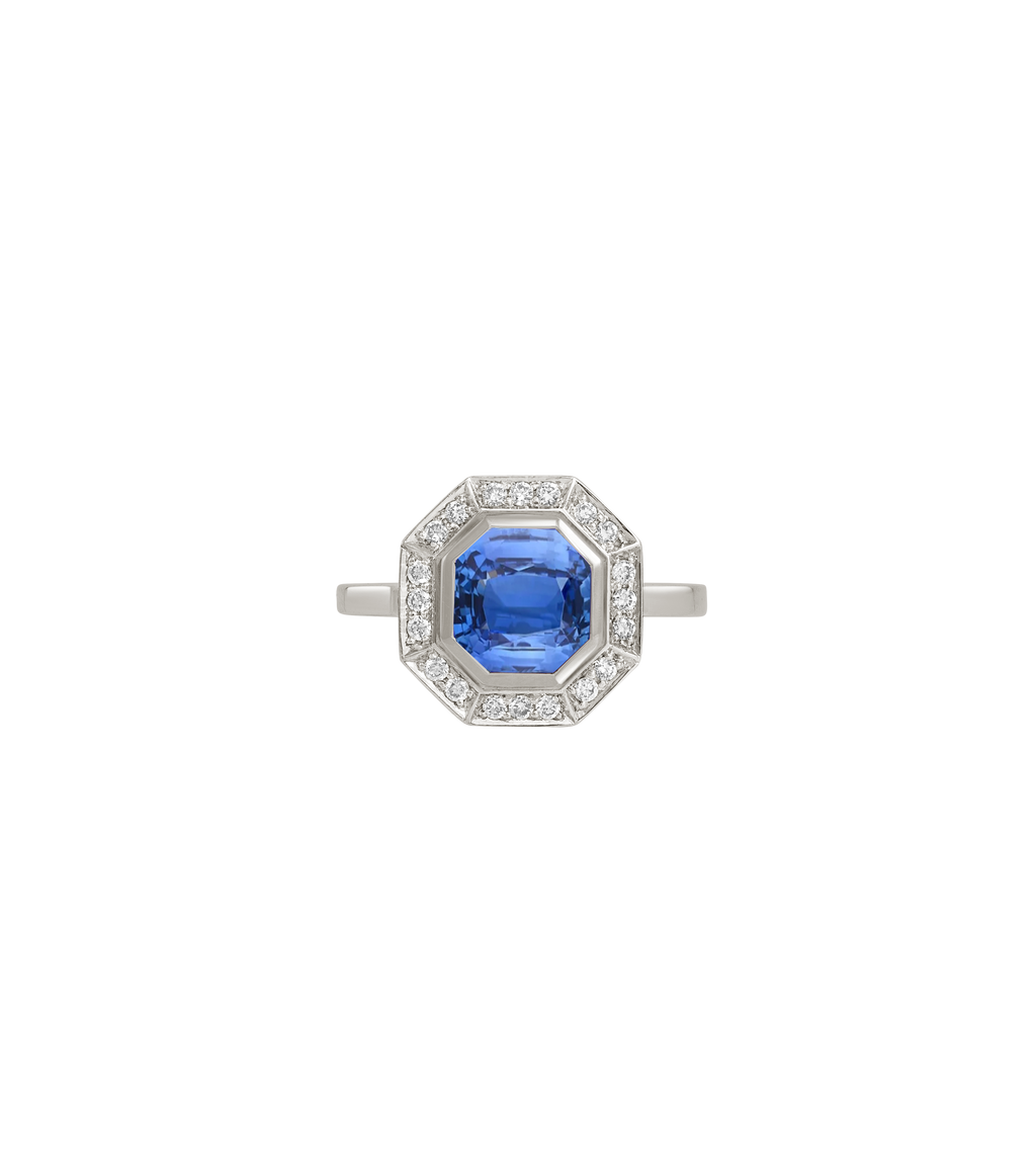 Platinum--Sapphire and lab grown diamonds--Decide Ring Size Later, Platinum--Sapphire and lab grown diamonds--Know The Ring Size, 