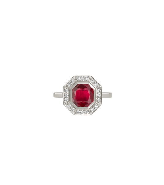 Platinum--Ruby and lab grown diamonds--Decide Ring Size Later, Platinum--Ruby and lab grown diamonds--Know The Ring Size, 