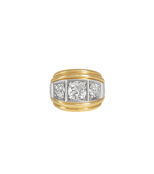14ct Yellow Gold and Platinum--Decide Ring Size Later, 14ct Yellow Gold and Platinum--Know The Ring Size