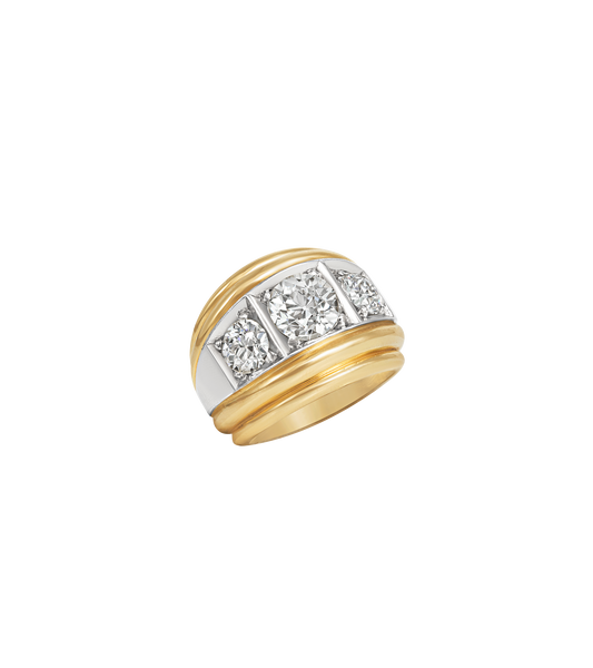 14ct Yellow Gold and Platinum--Decide Ring Size Later, 14ct Yellow Gold and Platinum--Know The Ring Size