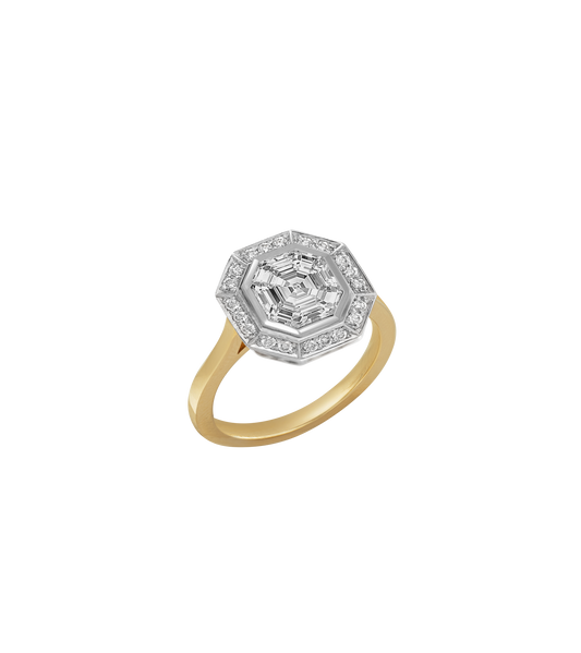 14ct Yellow Gold and Platinum--Lab grown diamonds--Decide Ring Size Later, 14ct Yellow Gold and Platinum--Lab grown diamonds--Know The Ring Size, 