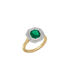 14ct Yellow Gold and Platinum--Emerald and lab grown diamonds--Decide Ring Size Later, 14ct Yellow Gold and Platinum--Emerald and lab grown diamonds--Know The Ring Size, 