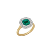 14ct Yellow Gold and Platinum--Emerald and lab grown diamonds--Decide Ring Size Later, 14ct Yellow Gold and Platinum--Emerald and lab grown diamonds--Know The Ring Size, 