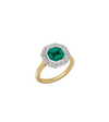 14ct Yellow Gold and Platinum--Emerald and lab grown diamonds--Decide Ring Size Later, 14ct Yellow Gold and Platinum--Emerald and lab grown diamonds--Know The Ring Size, 