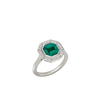 Platinum--Emerald and lab grown diamonds--Decide Ring Size Later, Platinum--Emerald and lab grown diamonds--Know The Ring Size, 