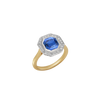 14ct Yellow Gold and Platinum--Sapphire and lab grown diamonds--Decide Ring Size Later, 14ct Yellow Gold and Platinum--Sapphire and lab grown diamonds--Know The Ring Size, 