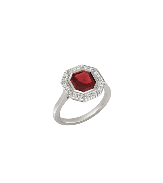 Platinum--Ruby and lab grown diamonds--Decide Ring Size Later, Platinum--Ruby and lab grown diamonds--Know The Ring Size, 