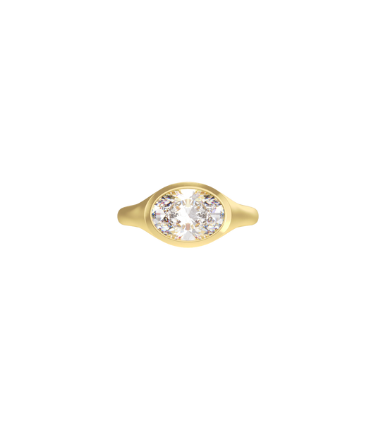 18ct Yellow Gold--East-West--Decide ring size later, 18ct Yellow Gold--East-West--Know the ring size,