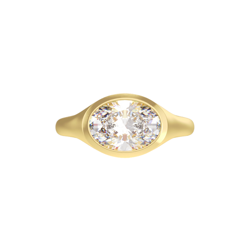 Minerva Solitaire Ring - East-West