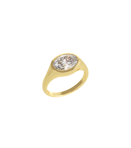 18ct Yellow Gold--East-West--Decide ring size later, 18ct Yellow Gold--East-West--Know the ring size,