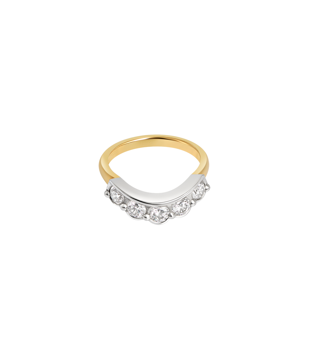 14ct Yellow Gold and Platinum--Lab Grown Diamonds [0.85ct]--Decide Ring Size Later, 14ct Yellow Gold and Platinum--Lab Grown Diamonds [0.85ct]--Know The Ring Size,