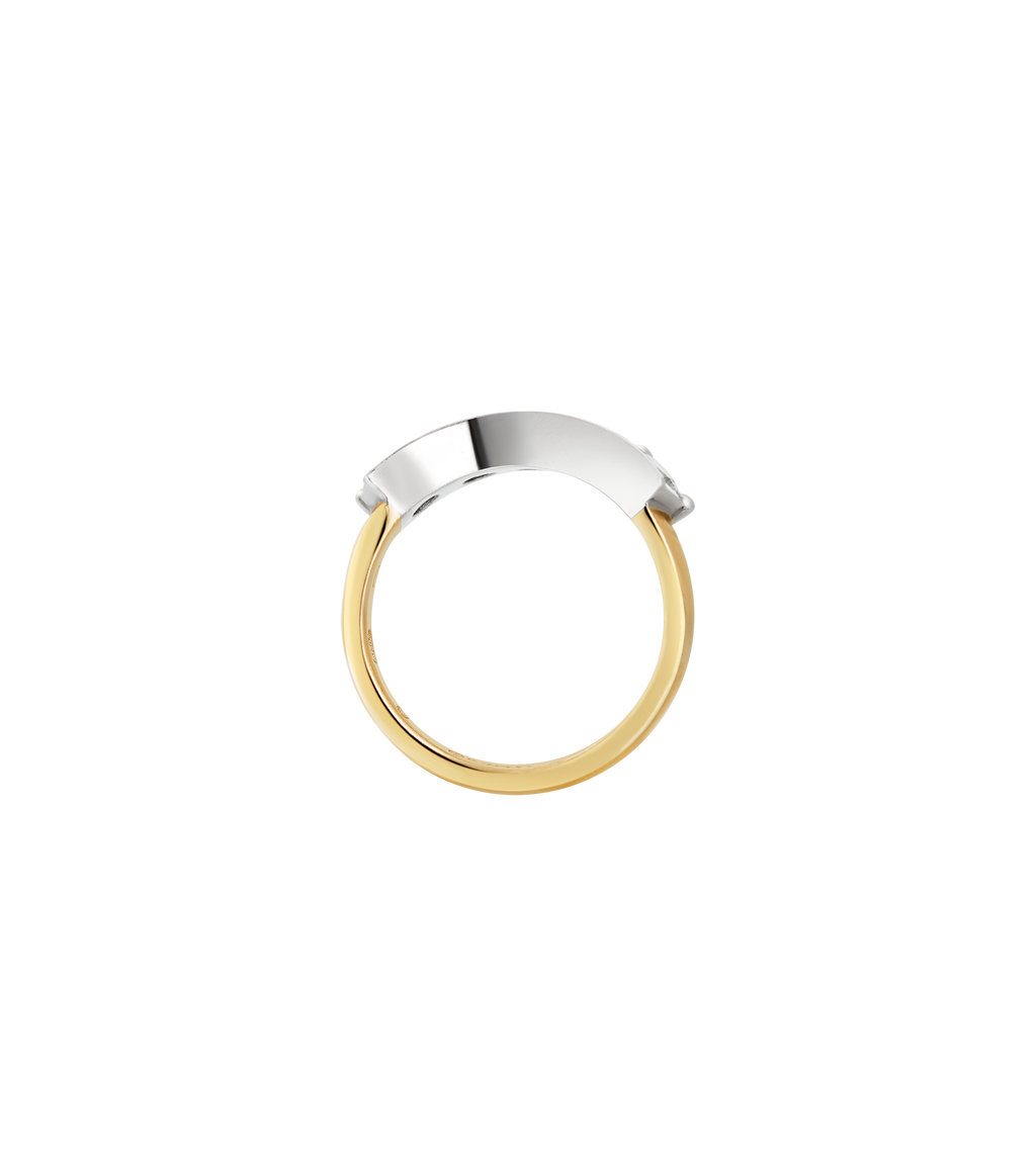 14ct Yellow Gold and Platinum--Lab Grown Diamonds [0.85ct]--Decide Ring Size Later, 14ct Yellow Gold and Platinum--Lab Grown Diamonds [0.85ct]--Know The Ring Size,