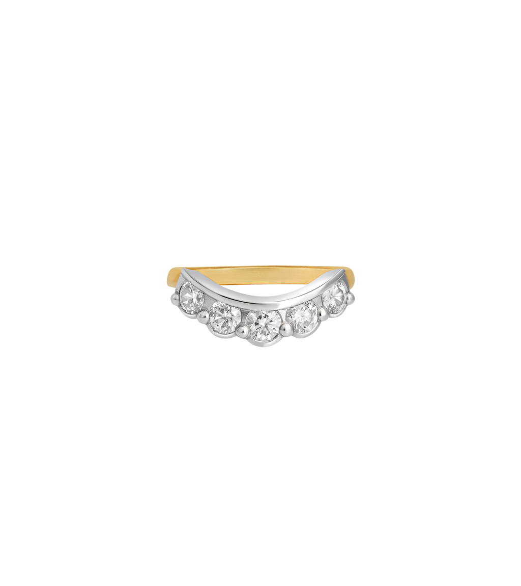 14ct Yellow Gold and Platinum--Lab Grown Diamonds [0.85ct]--Decide Ring Size Later, 14ct Yellow Gold and Platinum--Lab Grown Diamonds [0.85ct]--Know The Ring Size,