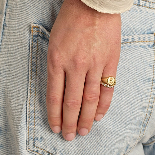 Freyr Diamond Pinkie Ring