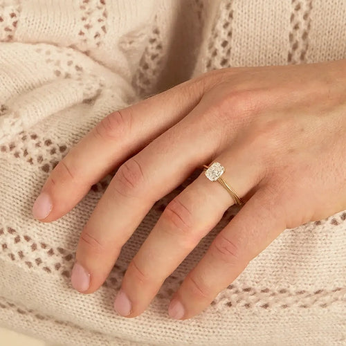 Audley Solitaire Ring - Cushion-cut