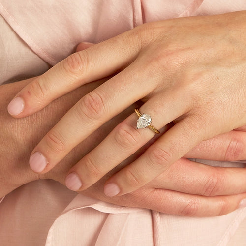 Audley Solitaire Ring - Pear-cut