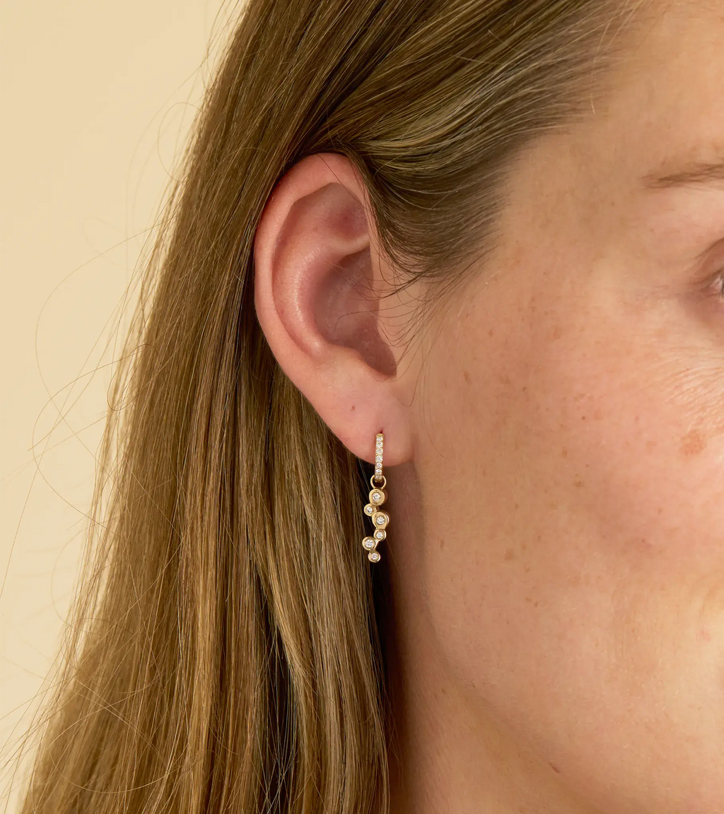 14ct Yellow Gold--Hoops and Drops [0.43ct], 14ct Yellow Gold--Drops only [0.3ct]