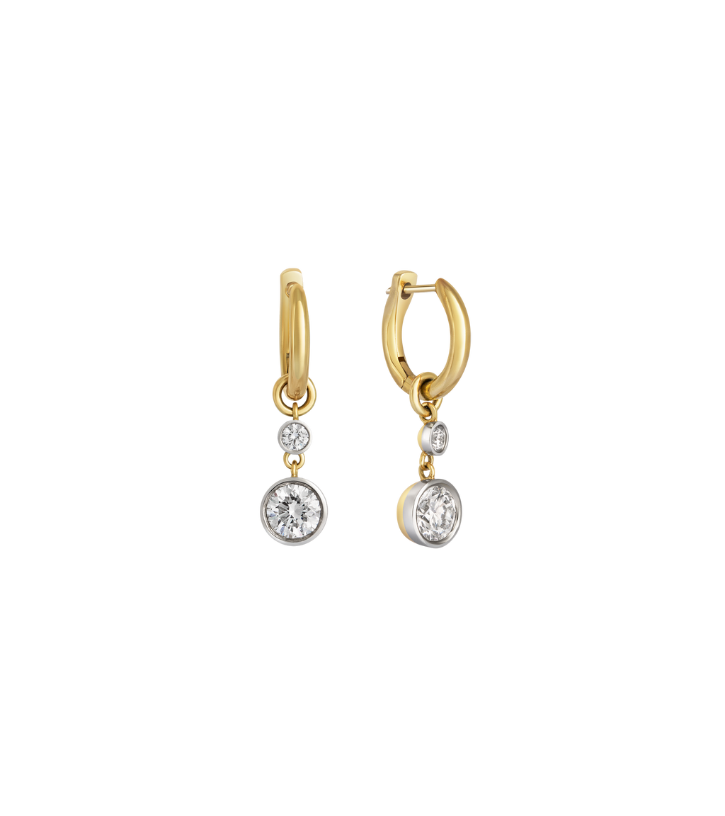 14ct Yellow Gold and Platinum--Cora hoops and drops [1.46ct], 14ct Yellow Gold and Platinum--Drops only [1.46ct],