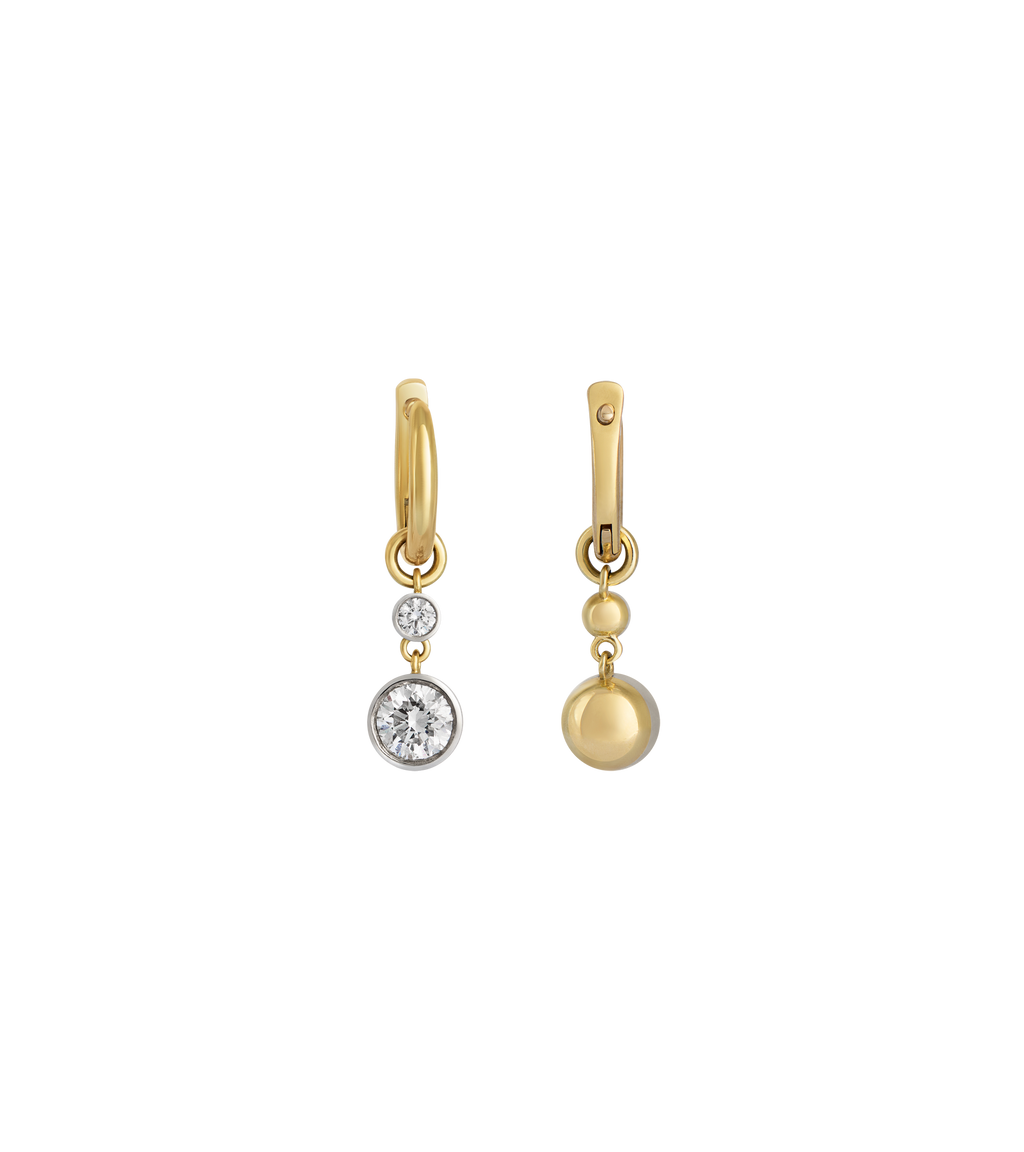 14ct Yellow Gold and Platinum--Cora hoops and drops [1.46ct], 14ct Yellow Gold and Platinum--Drops only [1.46ct],