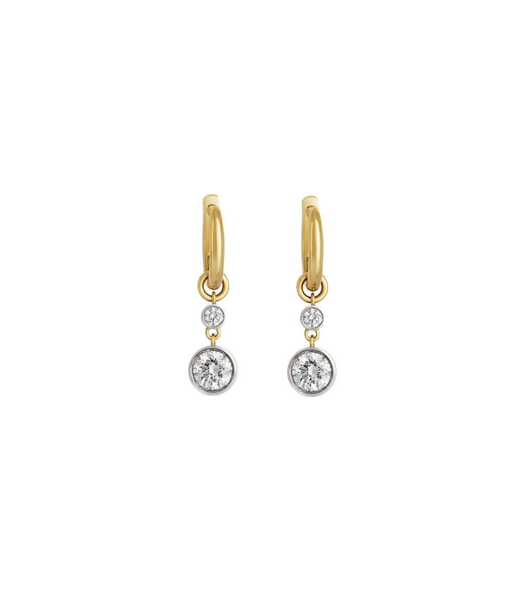 14ct Yellow Gold and Platinum--Cora hoops and drops [1.46ct], 14ct Yellow Gold and Platinum--Drops only [1.46ct],