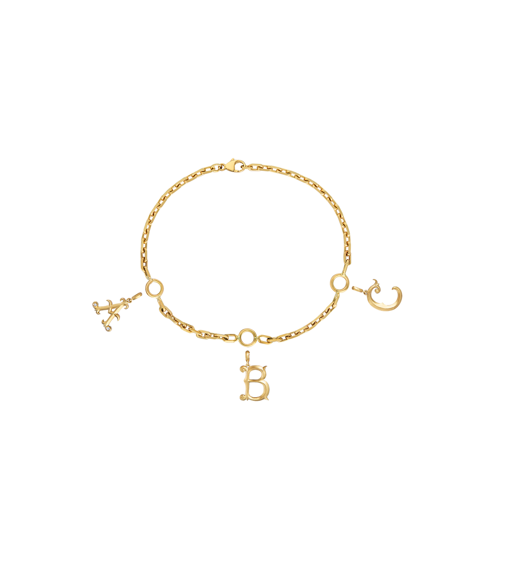 9ct Yellow Gold--3 Charm Loops,
